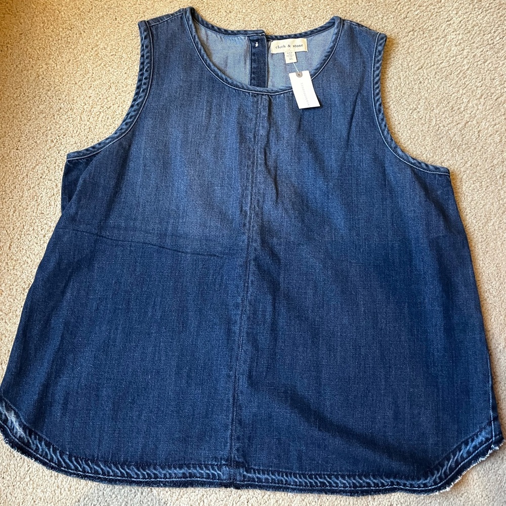 NWT Anthropologie Cloth & Stone Indigo Denim Tank